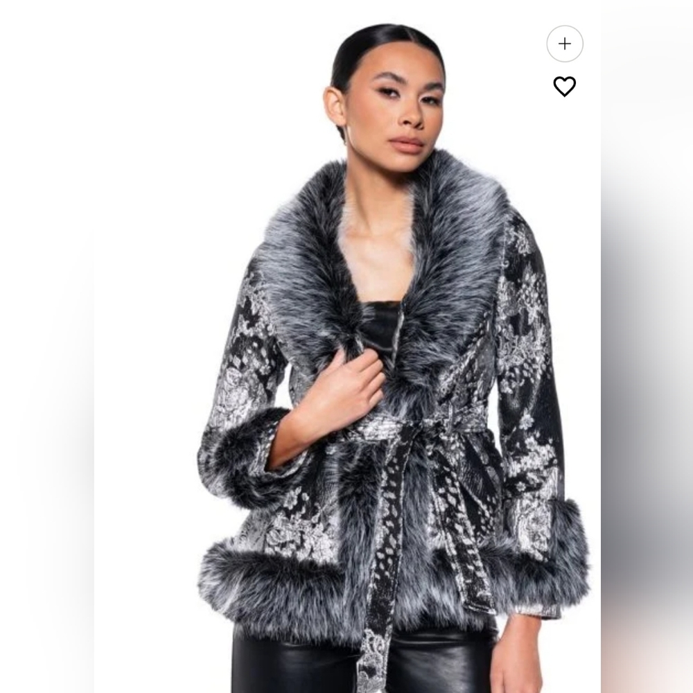 Brand new Fur Tirm Peplum Jacket